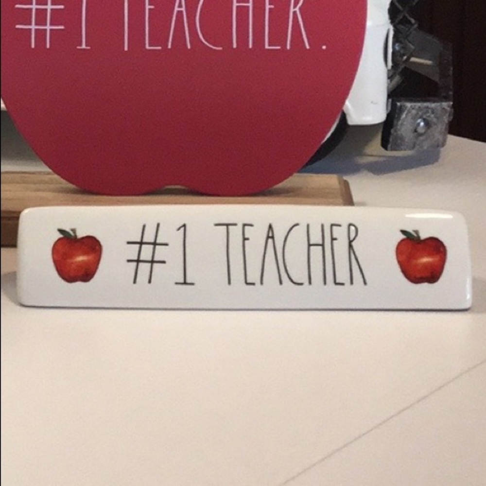 Rae Dunn #1 TEACHER Desk Plaque/Paperweight